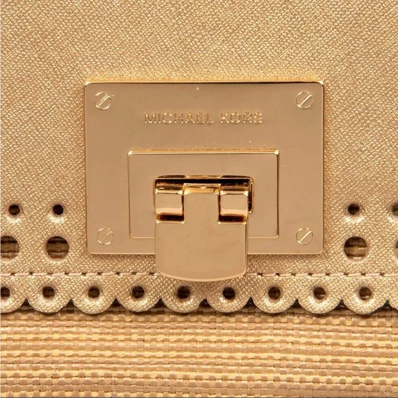 New! Michael Kors Violet Vivian Metallic Gold / Natural Two Way Bag (NWOT) - Picture 6 of 6